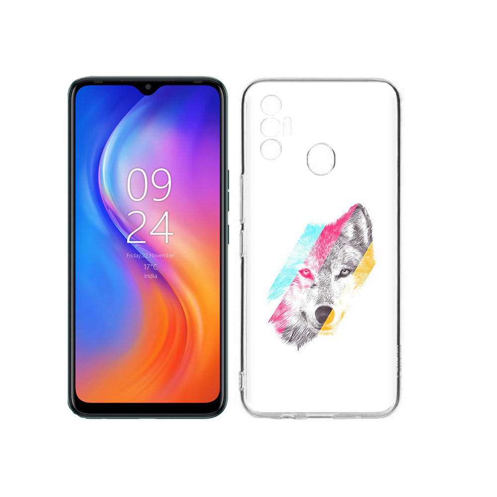 

Чехол MyPads Tocco для Tecno Spark 7 волк градиент, Прозрачный, Tocco