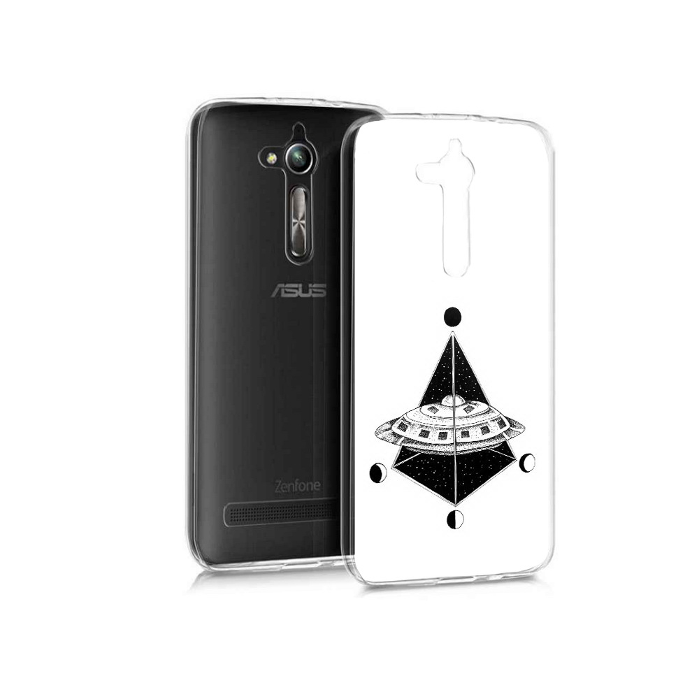 

Чехол MyPads Tocco для Asus ZenFone Go (ZB500KL) черно белая летающая тарелка, Прозрачный, Tocco