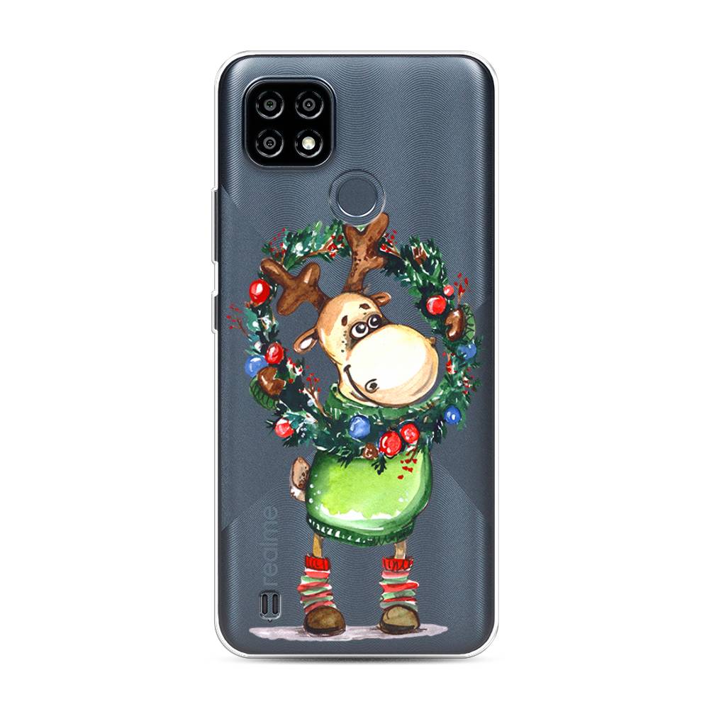 

Чехол на Oppo Realme C21Y "Олень с новогодним венком", 2510950-4