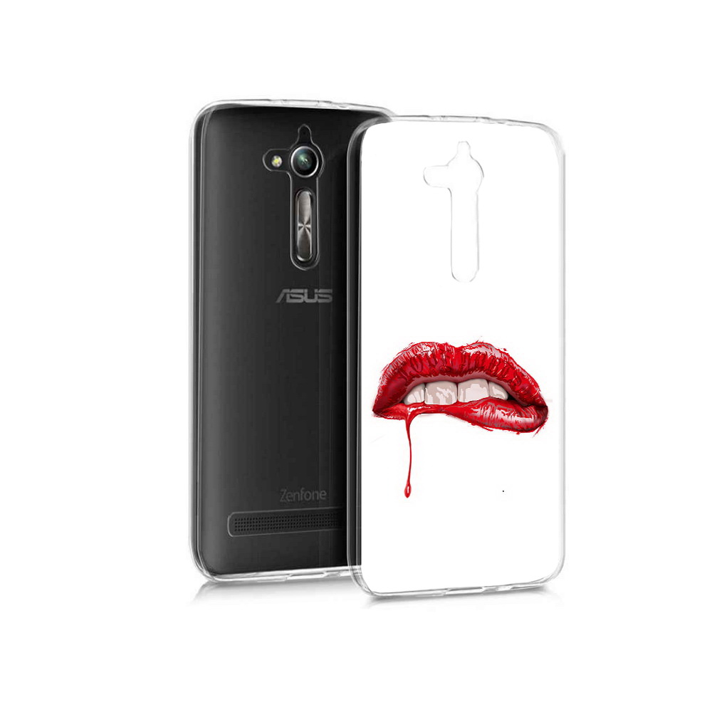 

Чехол MyPads Tocco для Asus ZenFone Go (ZB500KL) яркие красные губы, Прозрачный, Tocco
