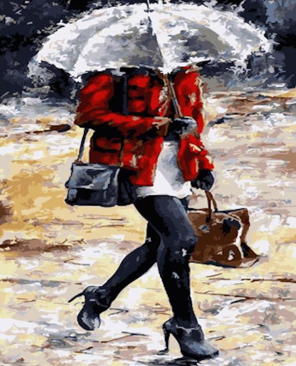 фото Картина по номерам живопись по номерам прозрачный зонтик, 40x50