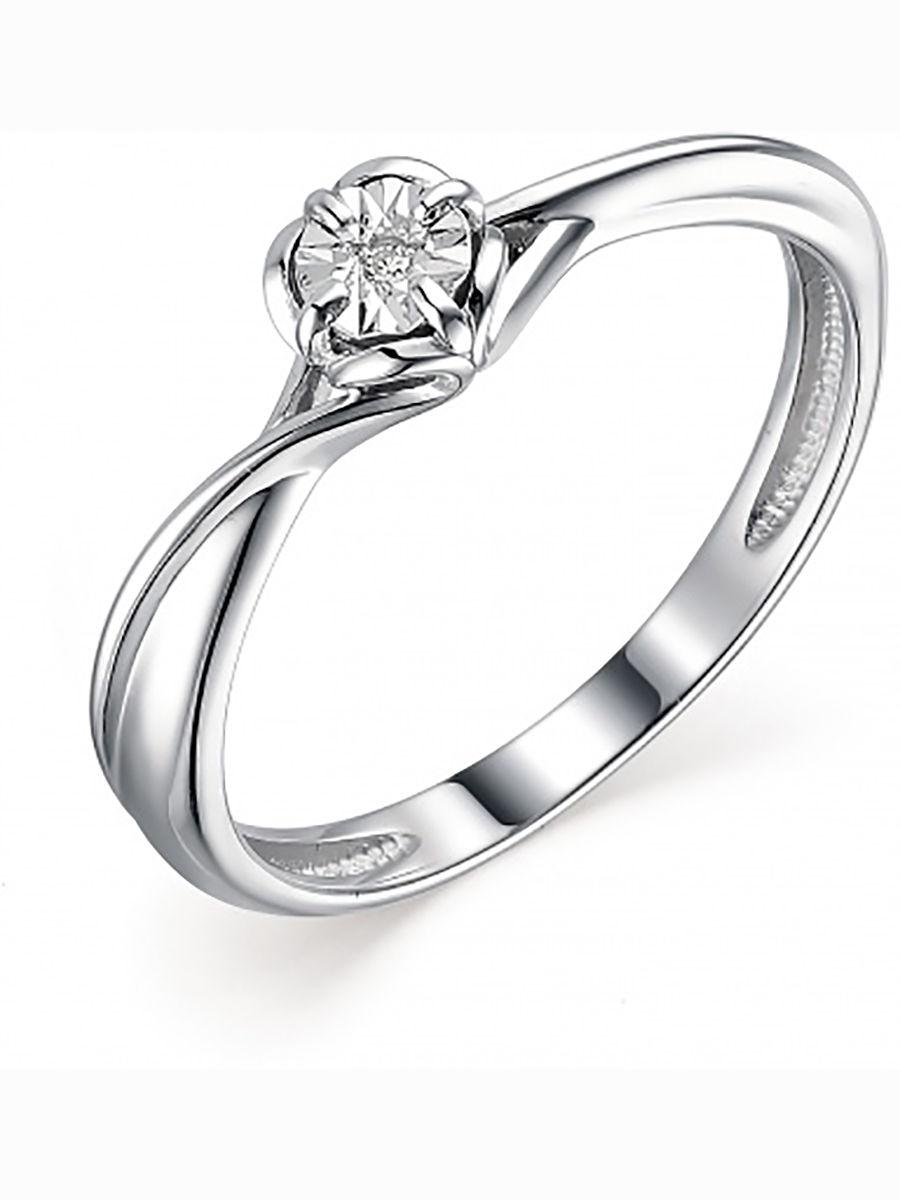 

Кольцо с 1 бриллиантом из серебра р. 19 Алкор серебро 01-1841_000Б-00, 01-1841_000Б-00