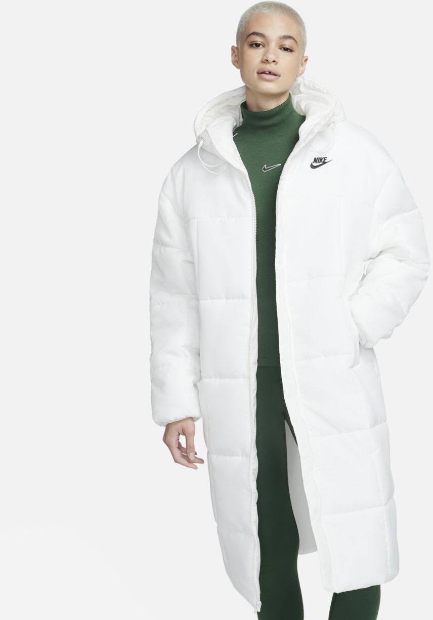 Пальто женское Nike W Sportswear Classic Puffer Therma-FIT Loose Hooded Parka белое XL