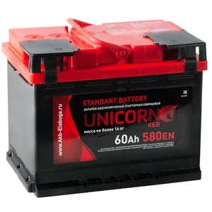 

Аккумулятор Unicorn Red 60 Ач 580А прямая полярность