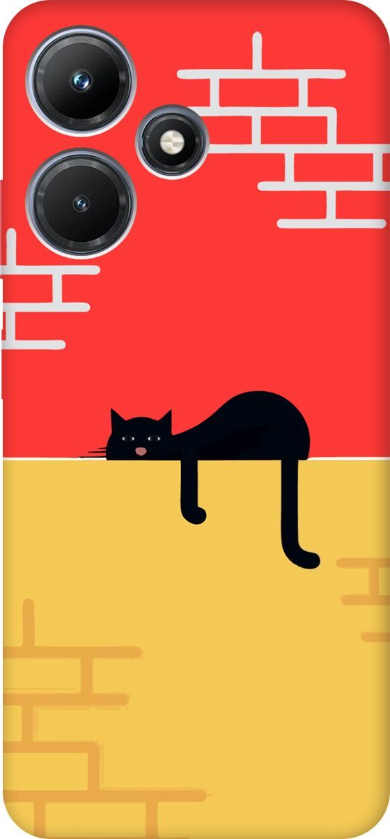 

Чехол на Infinix Hot 30i "Lazy Cat" красный, Красный;желтый, 159422