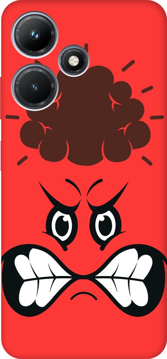 

Чехол на Infinix Hot 30i "Angry Face" красный, Красный;белый, 159422