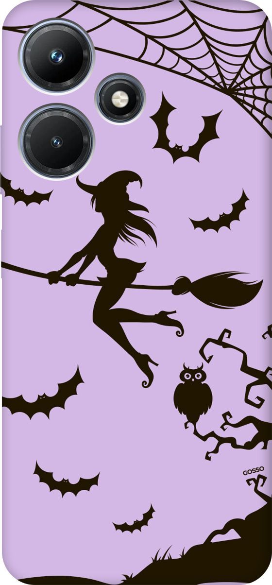 

Чехол на Infinix Hot 30i "Witch on a Broomstick" сиреневый, Фиолетовый;черный, 159422
