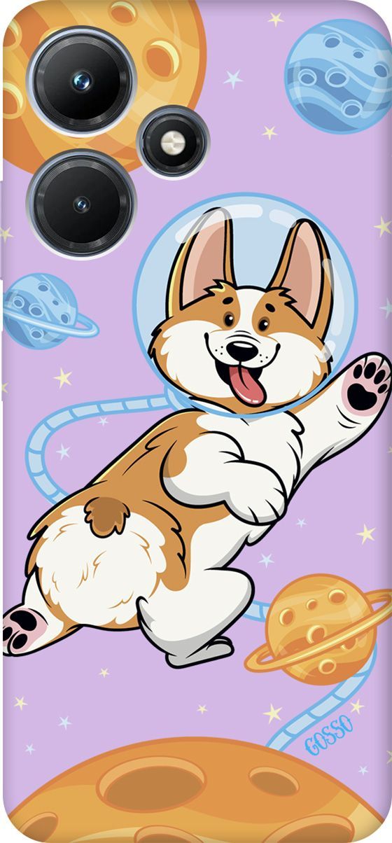 

Чехол на Infinix Hot 30i "CosmoCorgi" сиреневый, Фиолетовый;коричневый, 159422