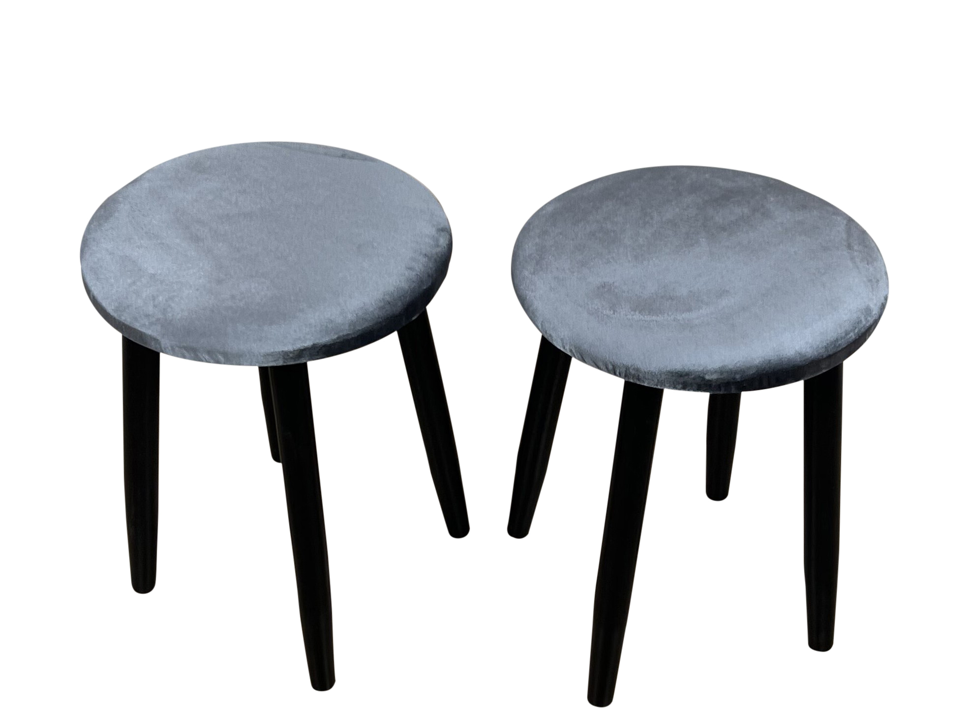фото Комплект табуретов solarius мокка, круглые сиденья серого цвета на черных ножках, 2 шт.