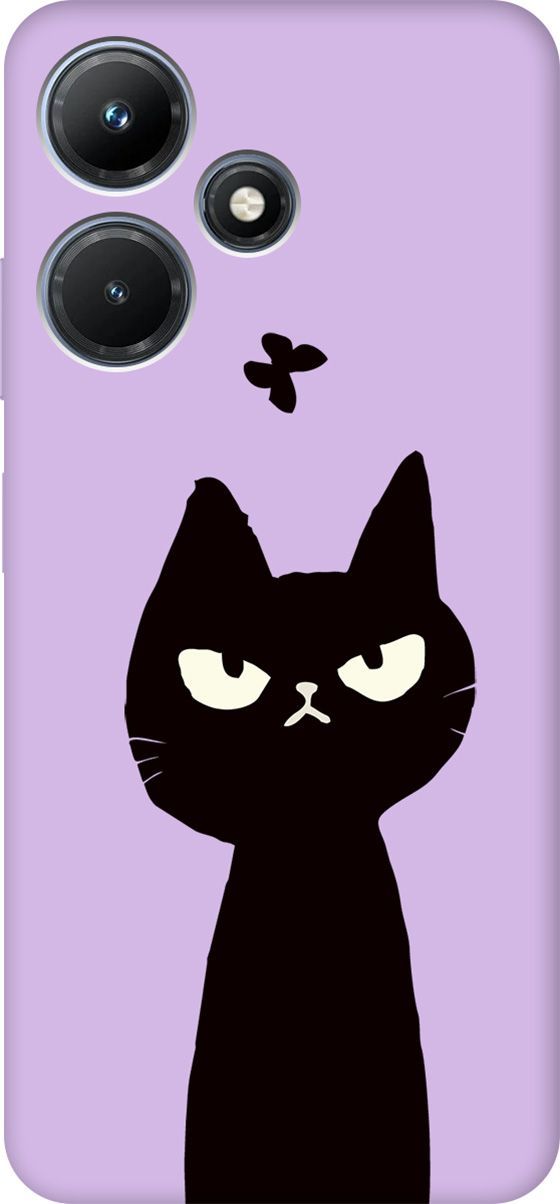 

Чехол на Infinix Hot 30i "Disgruntled Cat" сиреневый, Фиолетовый;черный, 159422