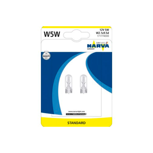 Лампы W5W 12V NVA (упаковка Blister 2 шт)