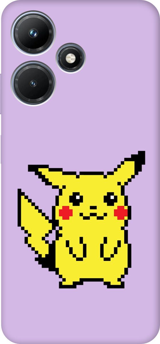

Чехол на Infinix Hot 30i "Pixel Pikachu" сиреневый, Фиолетовый;желтый, 159422