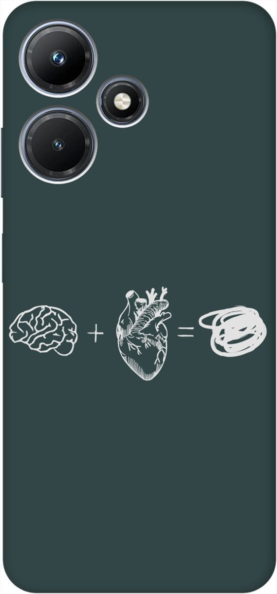 

Чехол на Infinix Hot 30i "Brain Plus Heart W" зеленый, Зеленый;белый, 159423