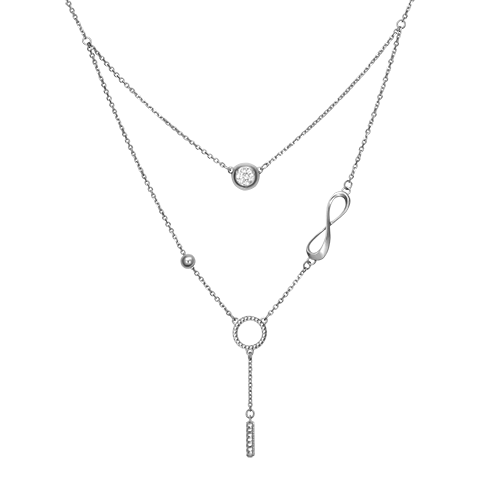 

Колье-галстук из белого золота с фианитом 50 см PLATINA jewelry 07-0211-00-501-1120-38, 07-0211-00-501-1120-38