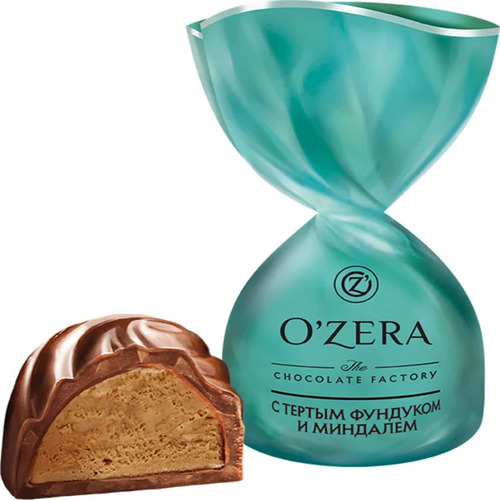 Конфеты O'Zera с тертым фундуком и миндалем в шоколадной глазури, 500 г