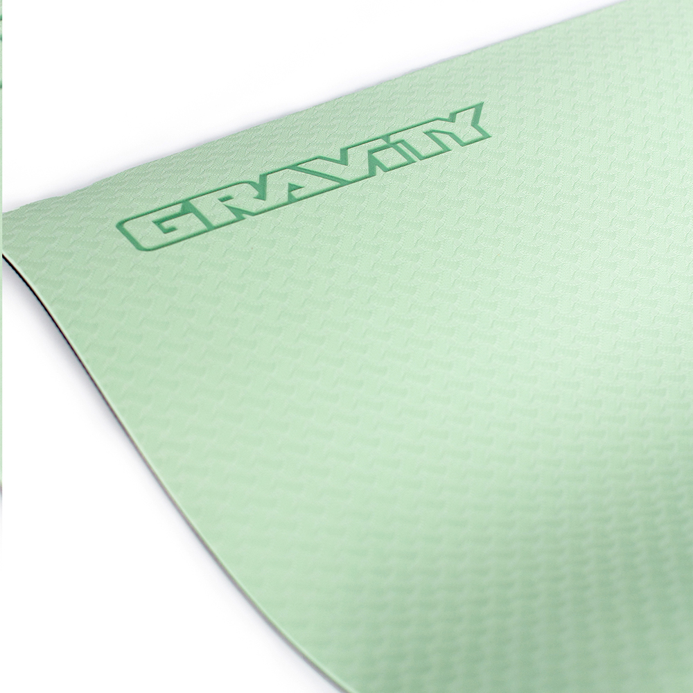 Коврик для йоги и фитнеса Gravity TPE, 6 мм, светло-зеленый, с эластичным шнуром, 183 x 61
