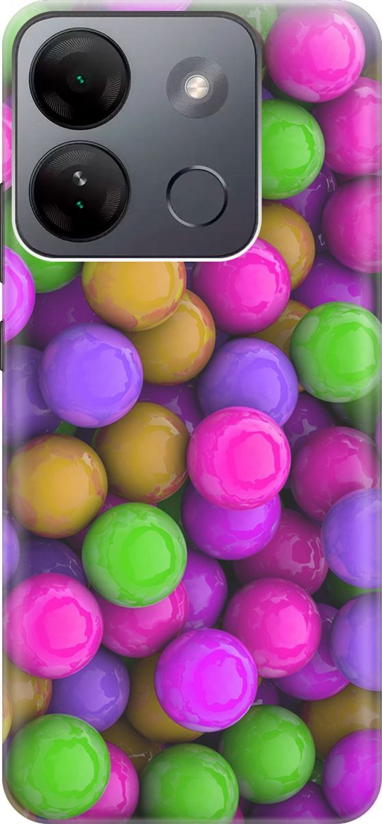 

Чехол на Infinix Smart 7 HD "Разноцветные драже", Зеленый;розовый, 159425