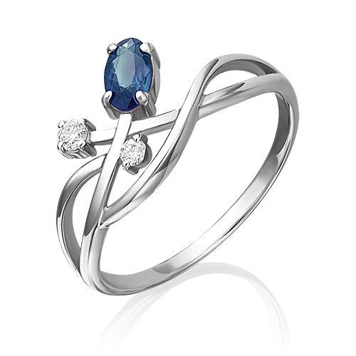 

Кольцо из золота р. 16 PLATINA jewelry 01-0687-00-105-1120-30, сапфир\бриллиант, 01-0687-00-105-1120-30