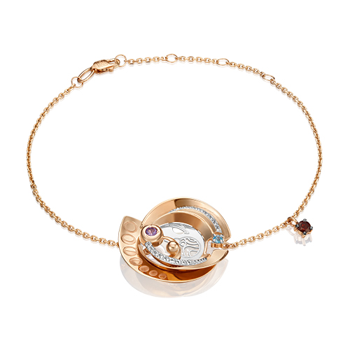 

Браслет из золота с гранатом/топазом р.  PLATINA jewelry 05-0675-00-712-1111-76, 05-0675-00-712-1111-76