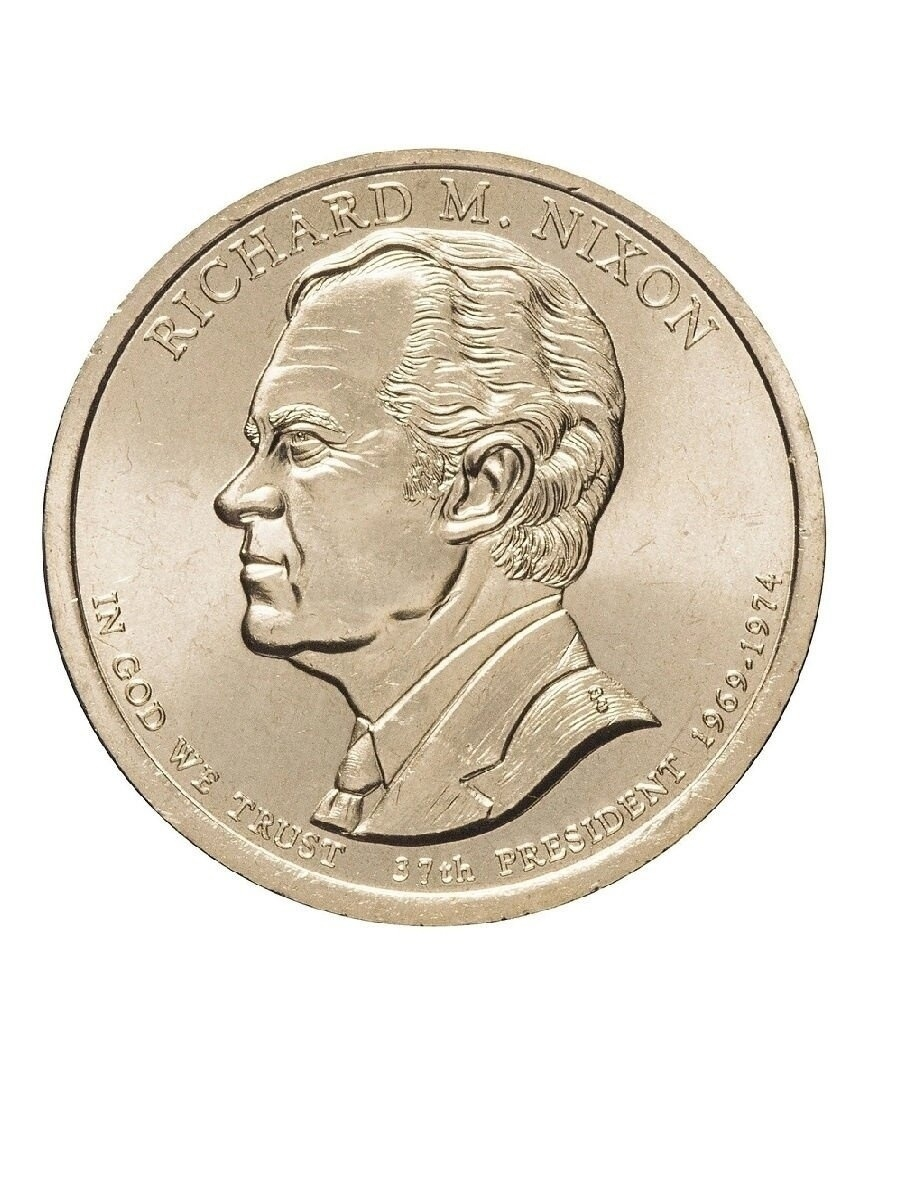 

Памятная монета 1 доллар Ричард Никсон. Президенты США. США, 2007 г. в. (из мешка)