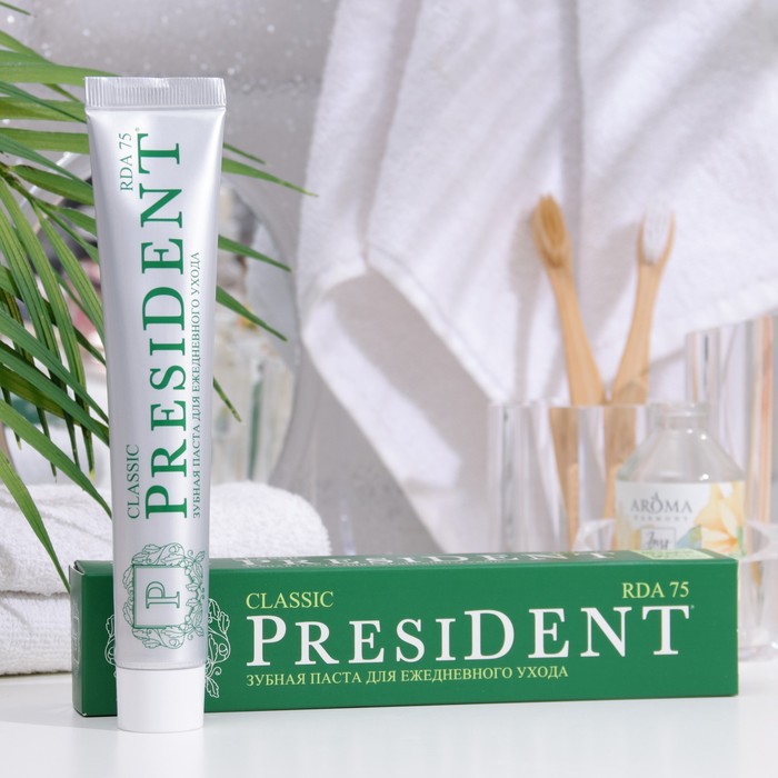 Зубная паста President Classic, 75 мл bagi шуманит от накипи и налета classic 350