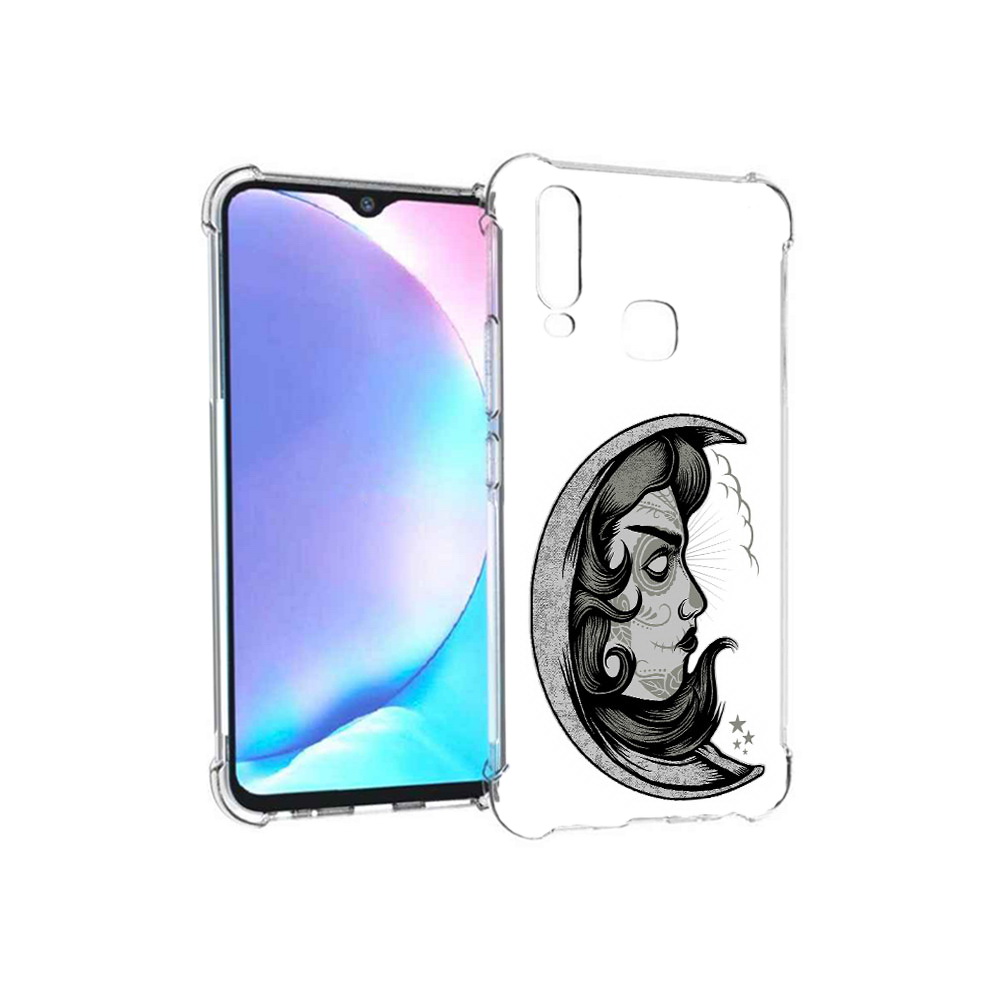 

Чехол MyPads Tocco для Vivo Y17 черно белая луна с лицом (PT136369.382.680), Tocco