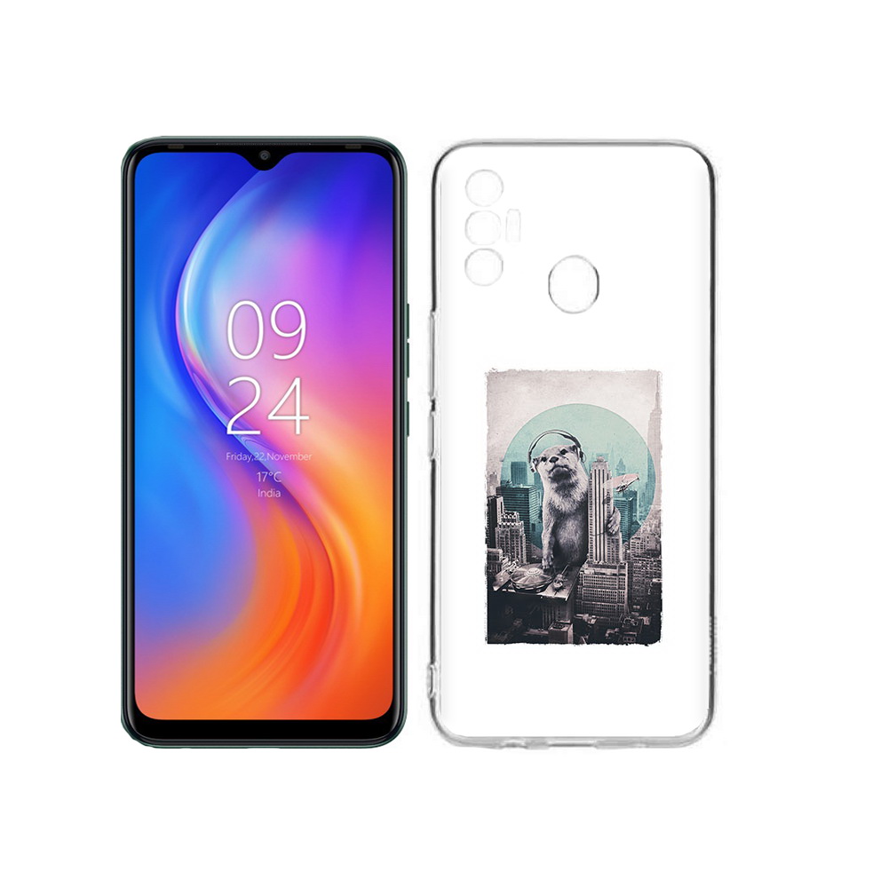 

Чехол MyPads Tocco для Tecno Spark 7 выдра в городе, Прозрачный, Tocco
