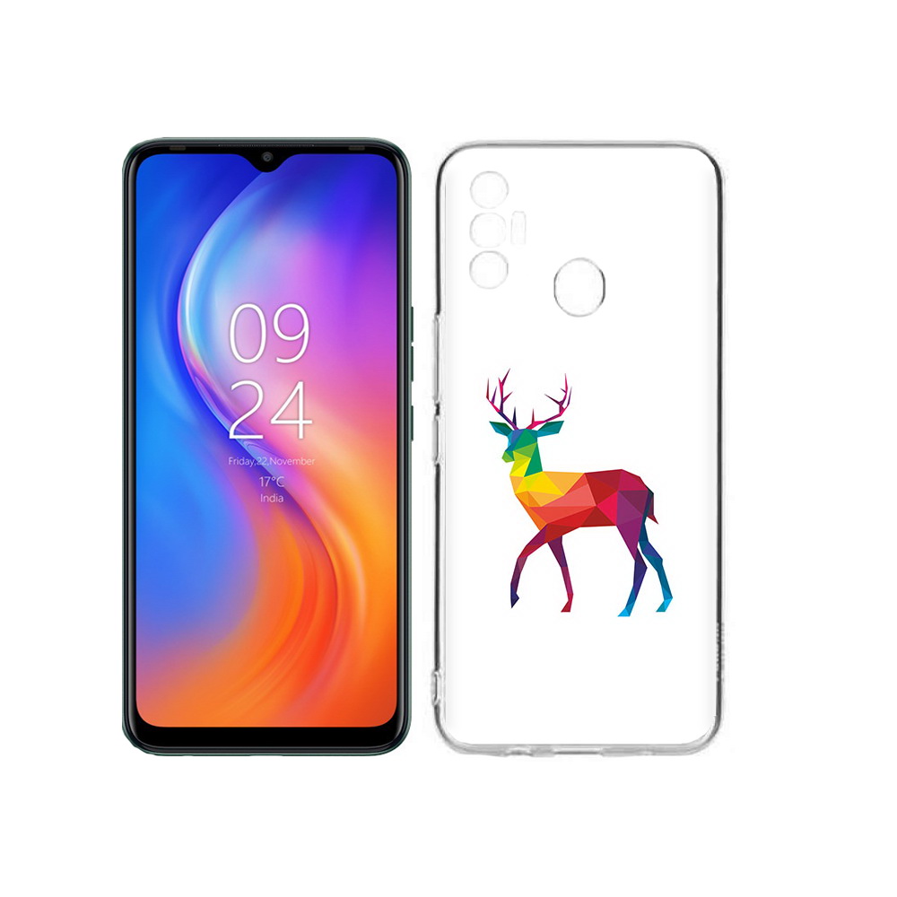 

Чехол MyPads Tocco для Tecno Spark 7 геометрический олень, Прозрачный, Tocco