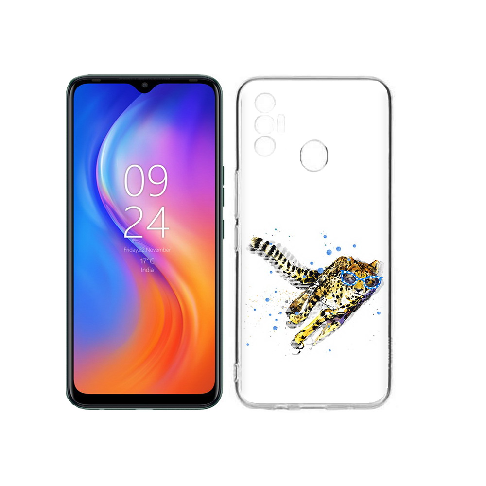 

Чехол MyPads Tocco для Tecno Spark 7 гепард в очках, Прозрачный, Tocco