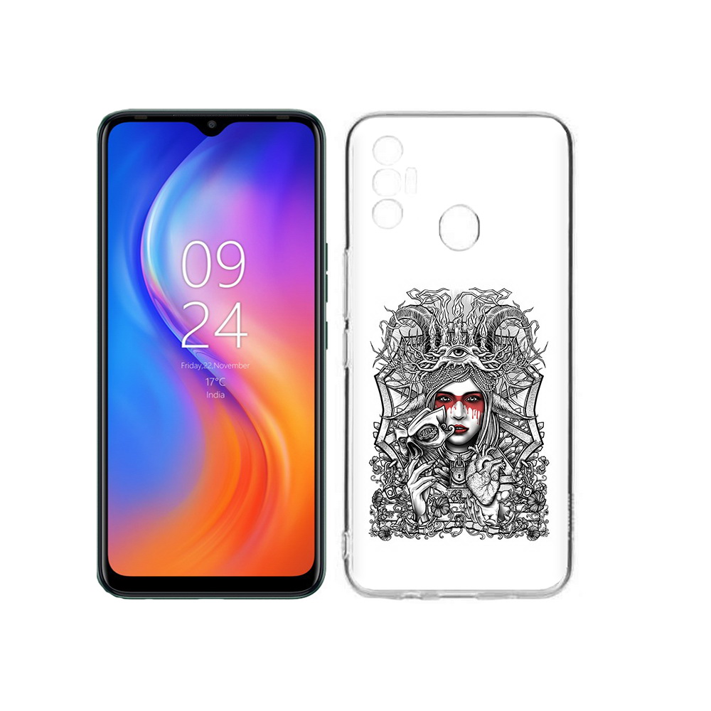

Чехол MyPads Tocco для Tecno Spark 7 грусная девушка, Прозрачный, Tocco
