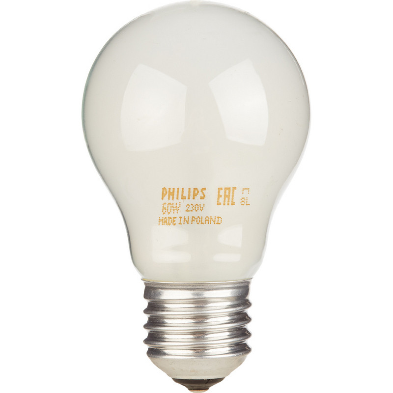 фото Электрическая лампа philips стандартная/матовая 60w e27 fr/a55 (10/120)