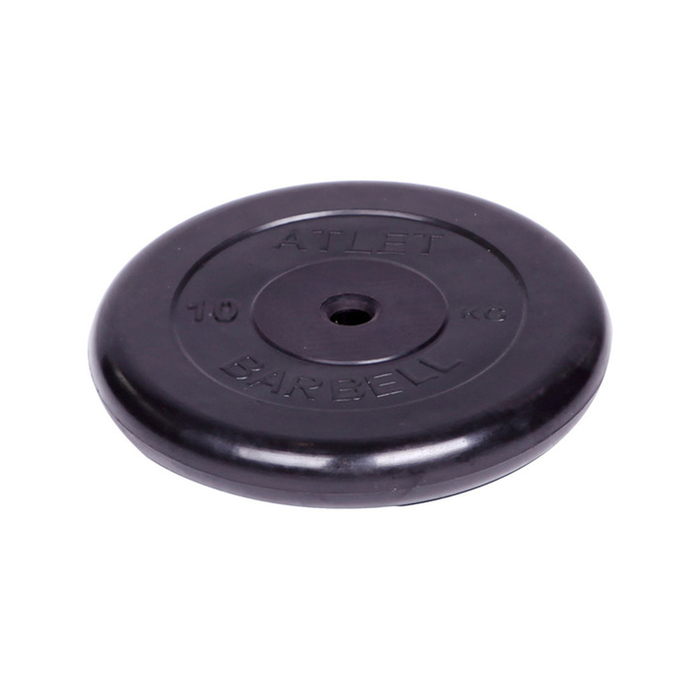 

Диск обрезиненный d=26 мм, цвет чёрный, 10 кг Atlet