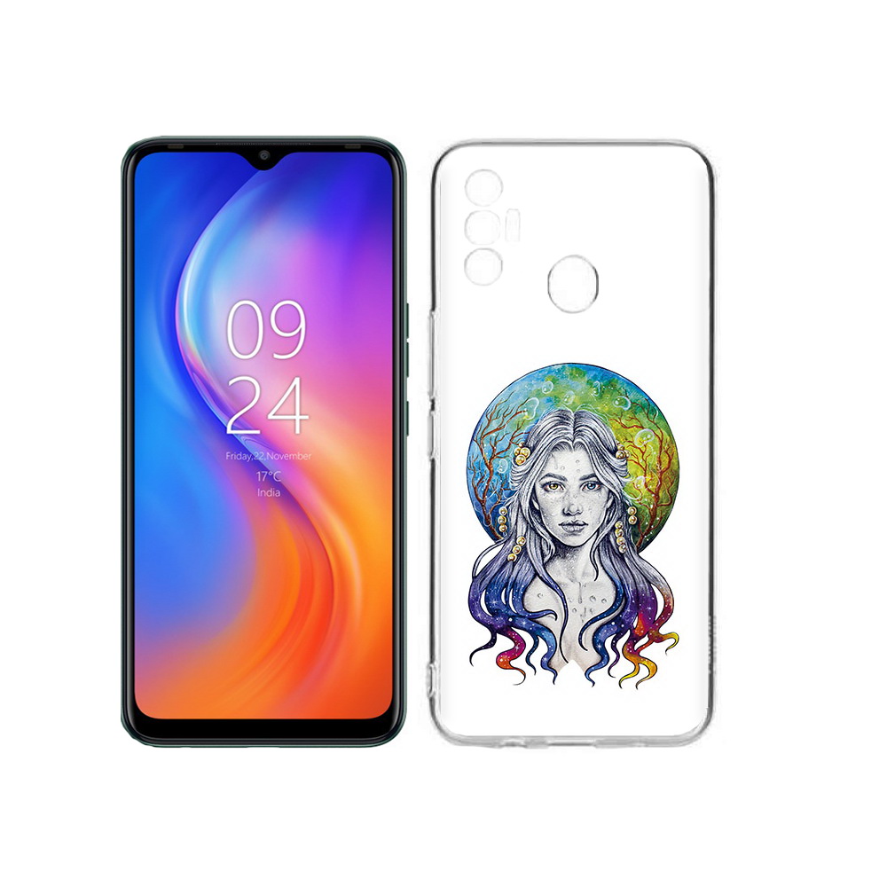 

Чехол MyPads Tocco для Tecno Spark 7 девушка с красивыми волосами, Прозрачный, Tocco