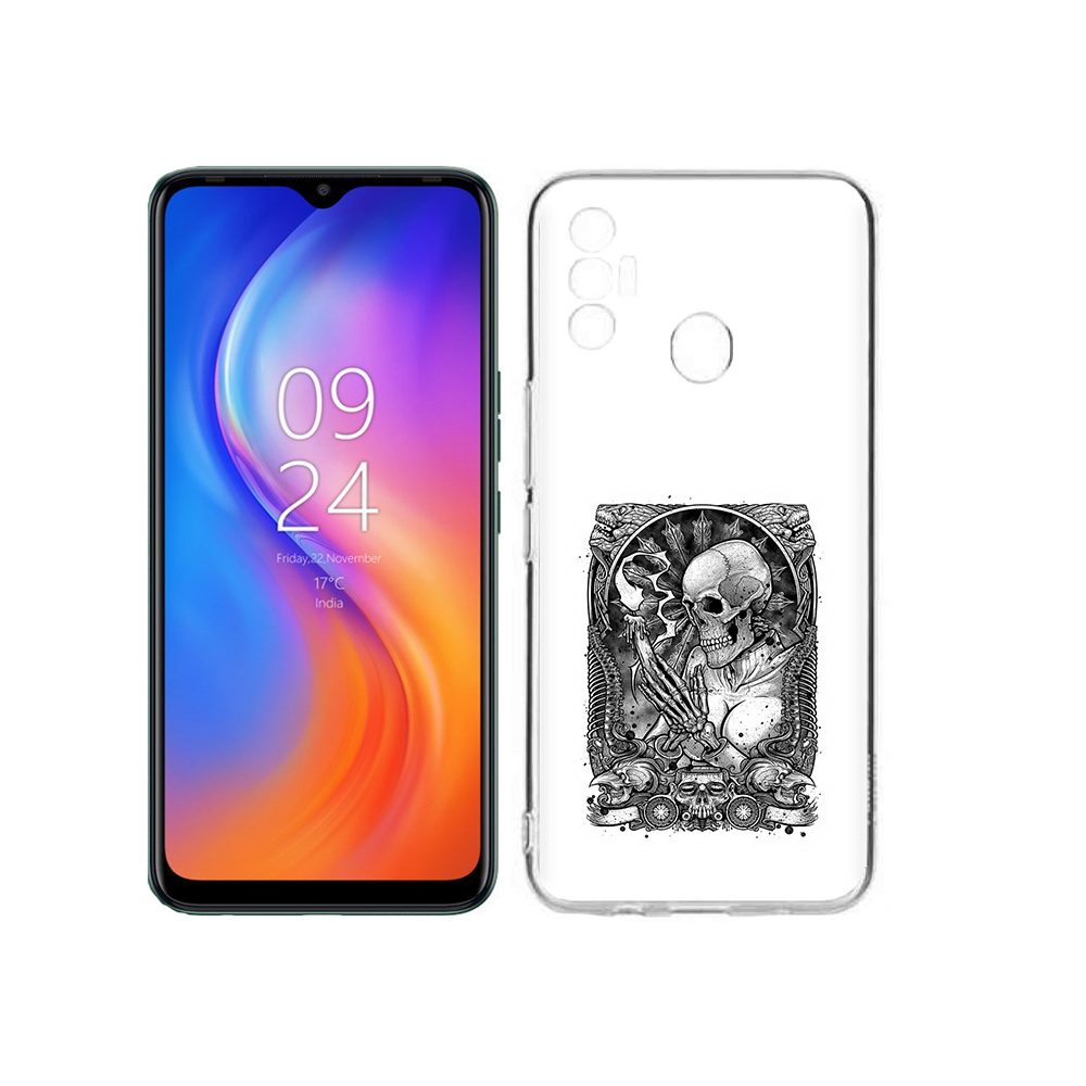 

Чехол MyPads Tocco для Tecno Spark 7 девушка скелет, Прозрачный, Tocco