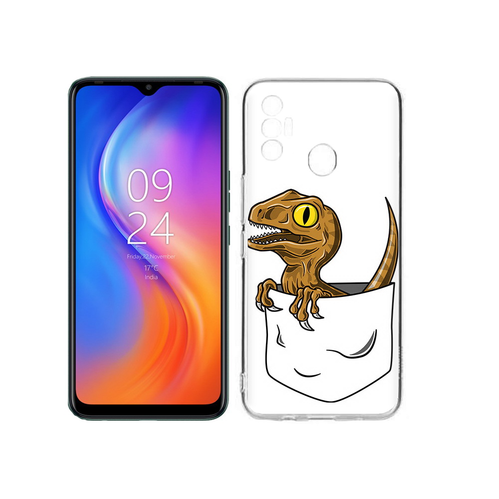

Чехол MyPads Tocco для Tecno Spark 7 динозавр в кармане, Прозрачный, Tocco