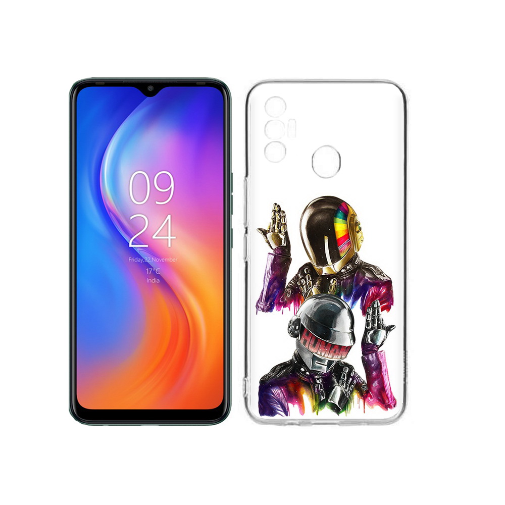 

Чехол MyPads Tocco для Tecno Spark 7 диско космонавты, Прозрачный, Tocco