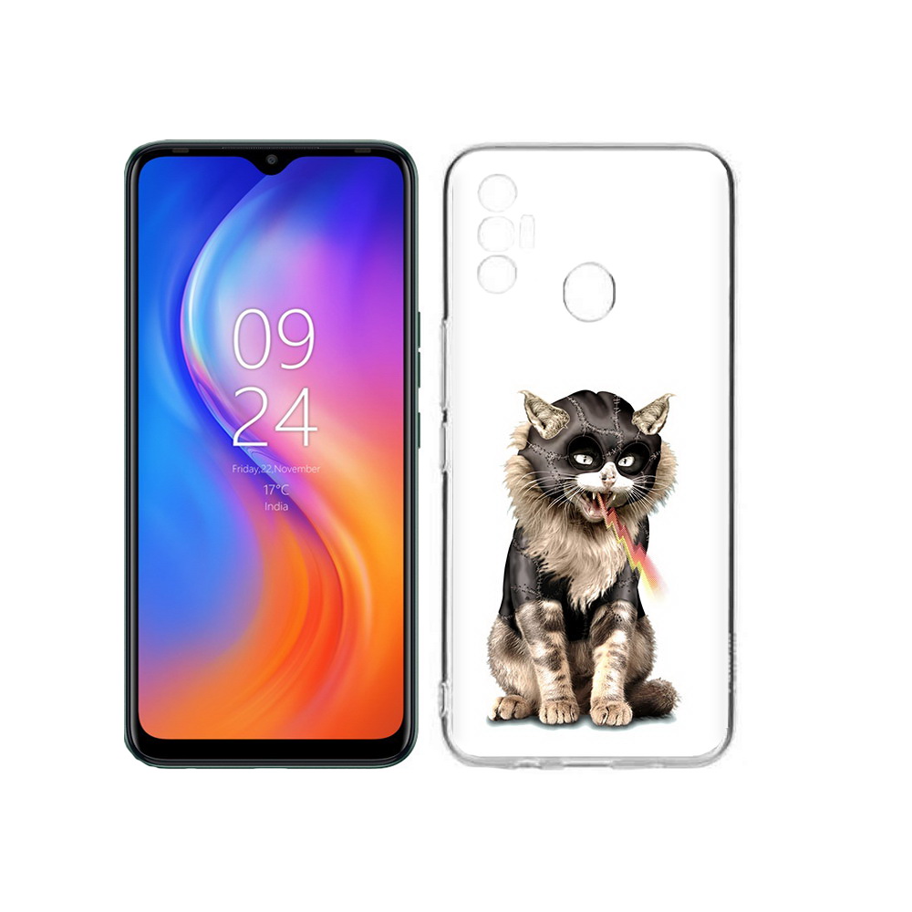 

Чехол MyPads Tocco для Tecno Spark 7 дьяволский кот, Прозрачный, Tocco