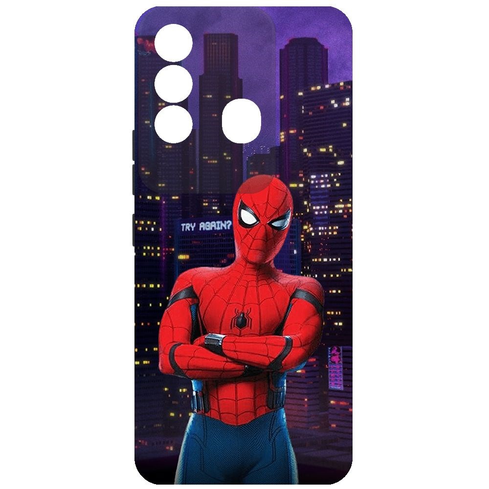 

Чехол-накладка Krutoff Soft Case Человек-Паук. На крыше для ITEL Vision 3 Plus черный