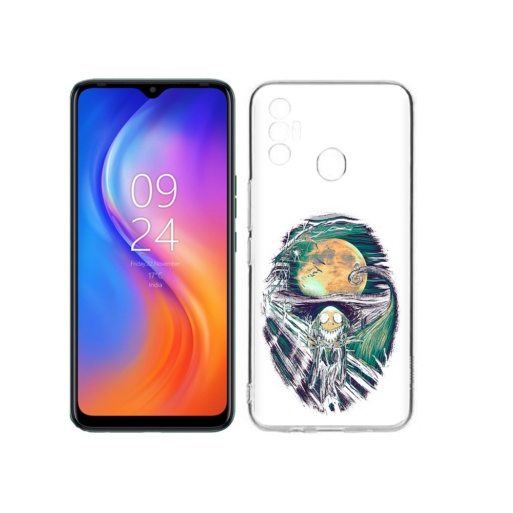 

Чехол MyPads Tocco для Tecno Spark 7 зубастое существо абстракция, Прозрачный, Tocco