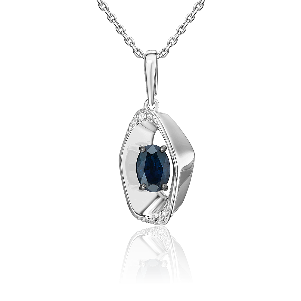 

Кулон из белого золота PLATINA jewelry 03-3458-00-105-1120, сапфир/бриллиант, 03-3458-00-105-1120