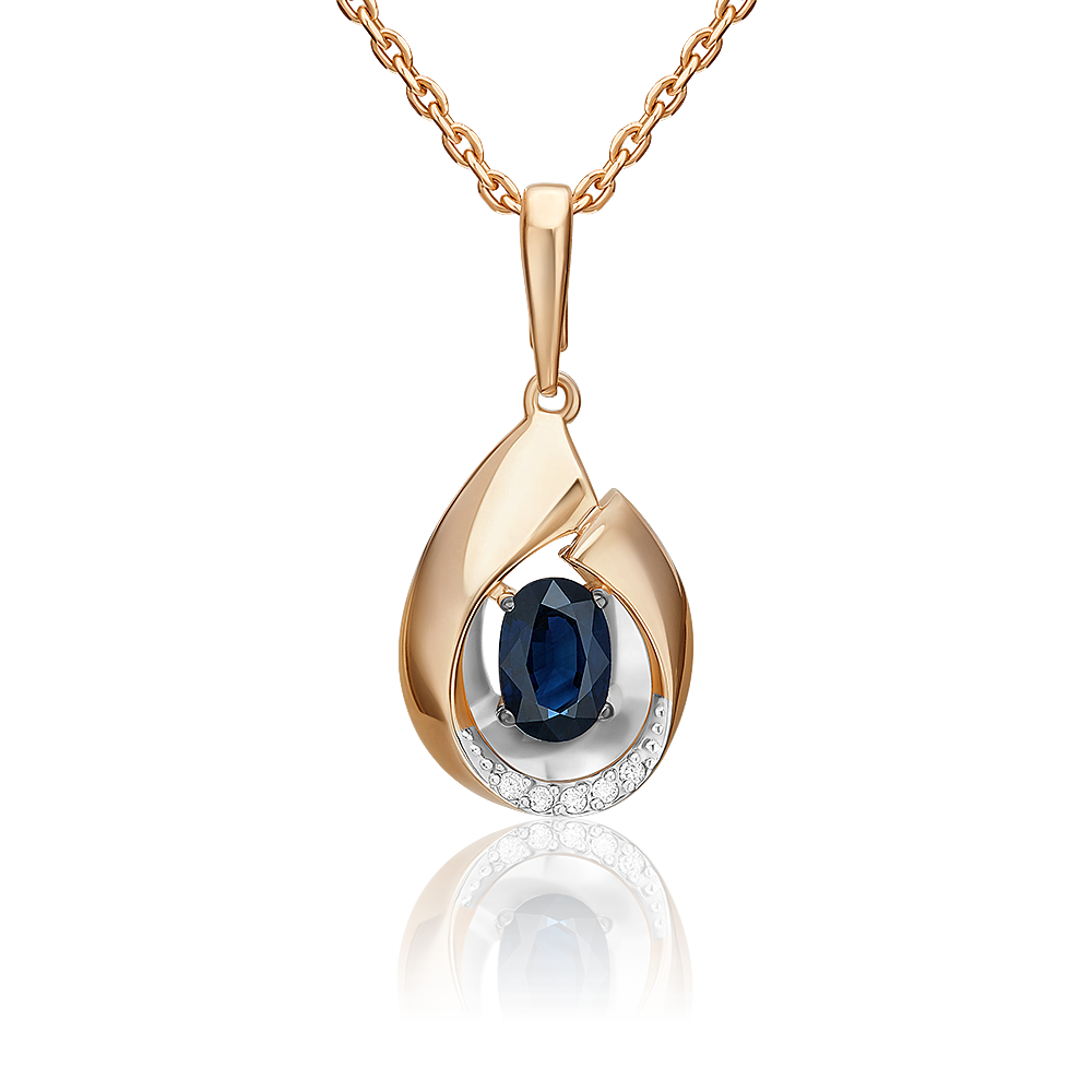 

Кулон из красного/белого золота PLATINA jewelry 03-3467-00-105-1111, сапфир/бриллиант, 03-3467-00-105-1111