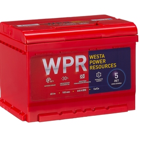 

Аккумулятор WPR 60 Ач 640А низкий прямая полярность