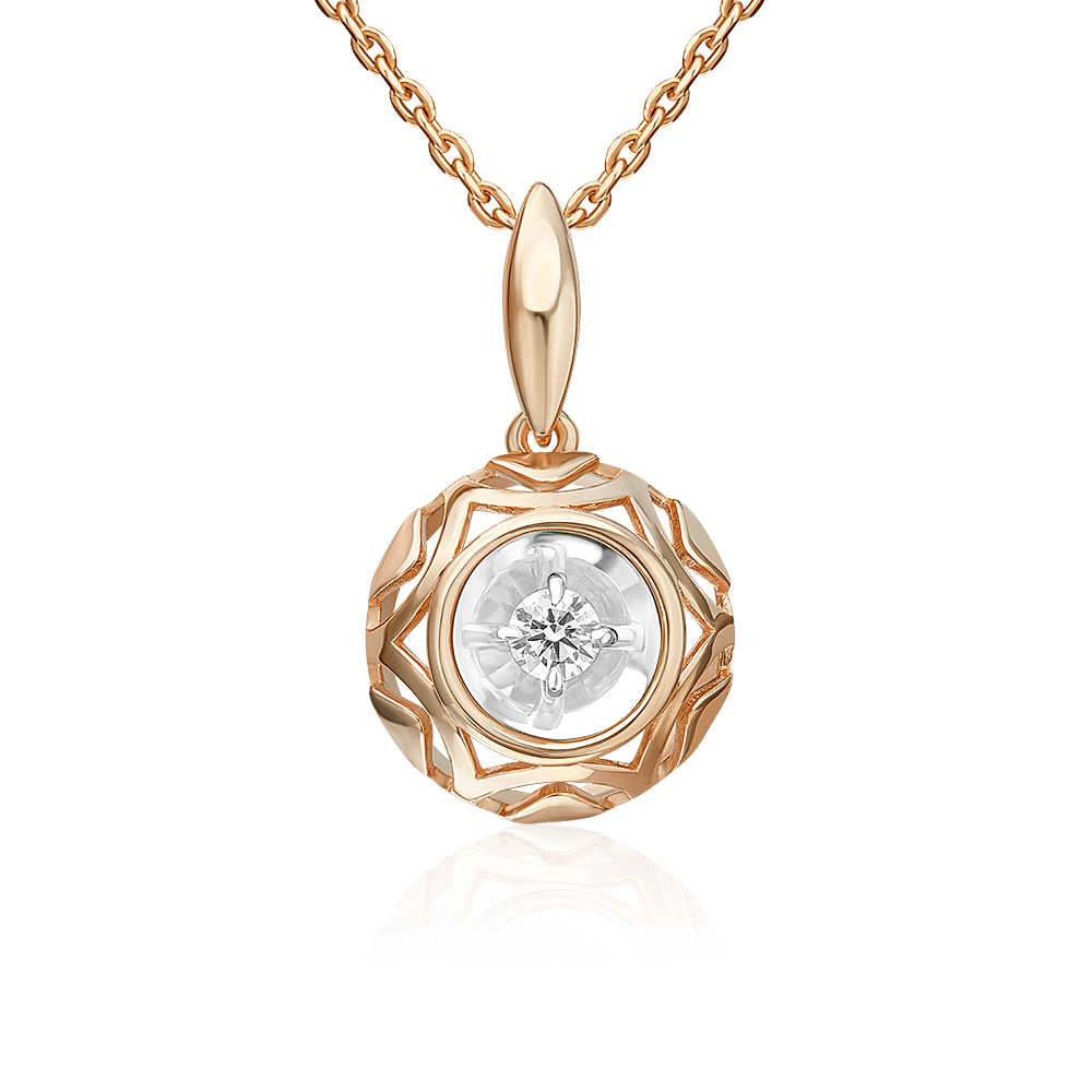 

Кулон из красного золота/белого золота PLATINA jewelry 03-3472-00-101-1111, бриллиант, 03-3472-00-101-1111