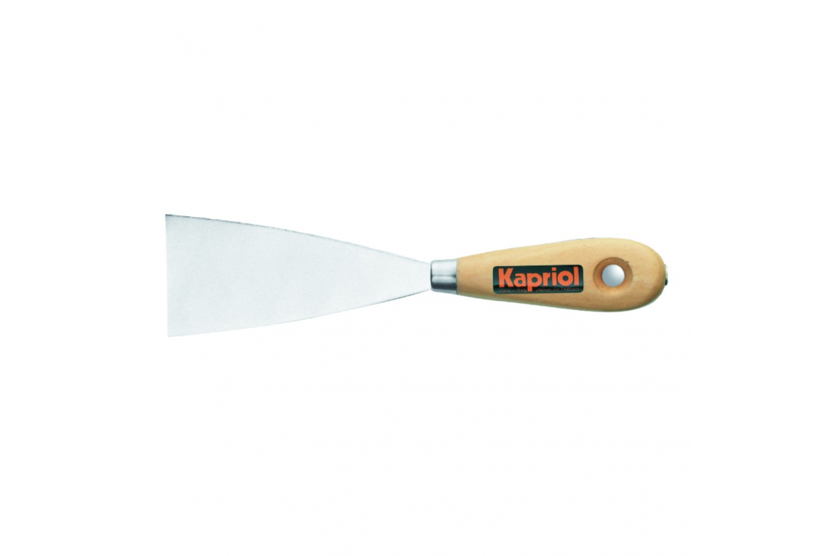 Гибкий шпатель Kapriol 100 мм, закаленный, хромированный с деревянной ручкой 23201 гибкий закаленный шпатель kapriol