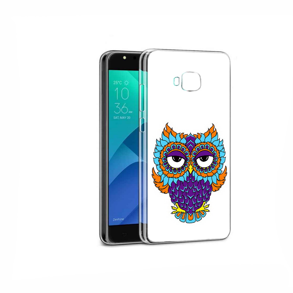 

Чехол MyPads Tocco для Asus ZenFone 4 Selfie Цветная сова, Прозрачный, Tocco