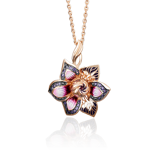 

Кулон из красного золота PLATINA jewelry 03-2558-00-404-1110-65, фианит/эмаль, 03-2558-00-404-1110-65