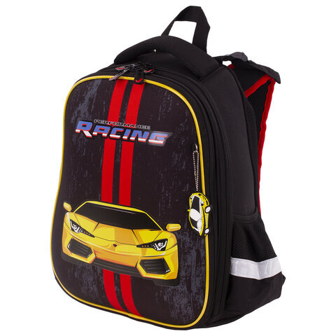 

Ранец BRAUBERG PREMIUM, 2 отделения, с брелком, Yellow car, 38х29х16 см, 229908, Черный
