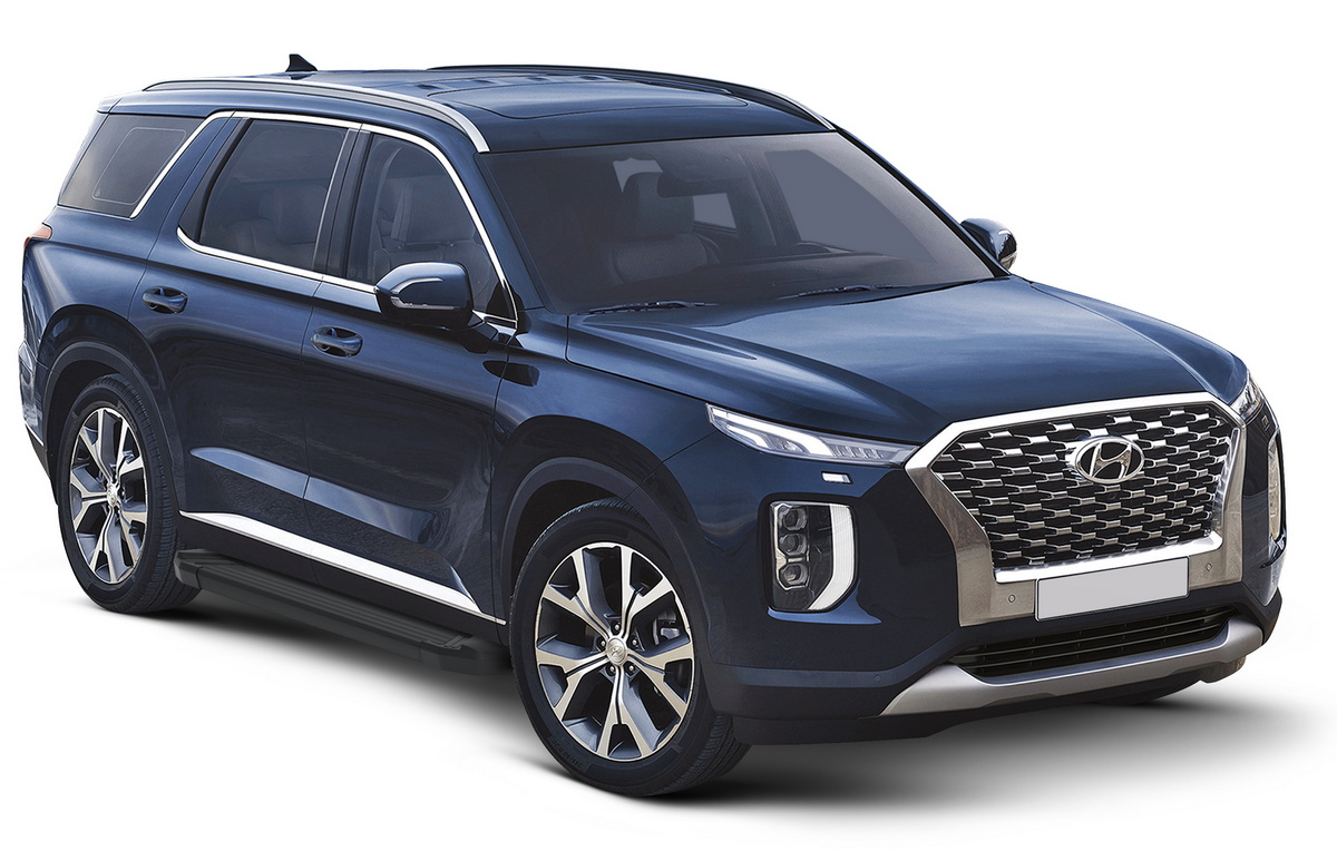 фото Пороги на автомобиль "black" rival для hyundai palisade 2020-н.в., 193 см, f193alb.2311.1