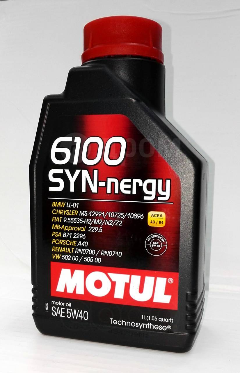 

Моторное масло Motul полусинтетическое 6100 Synergie+ API SN/CF ACEA A3/B4 5W40 1л
