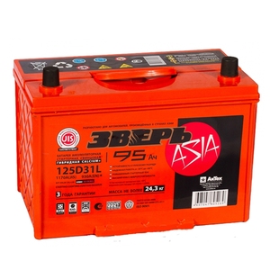 

Аккумулятор Зверь Asia 125D31L 95 Ач 930А обр. пол.